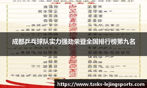 成都乒乓球队实力强劲荣登全国排行榜第九名